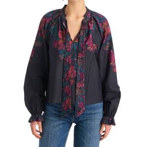 NEW ALLISON NEW YORK marlow blouse in painterly floral